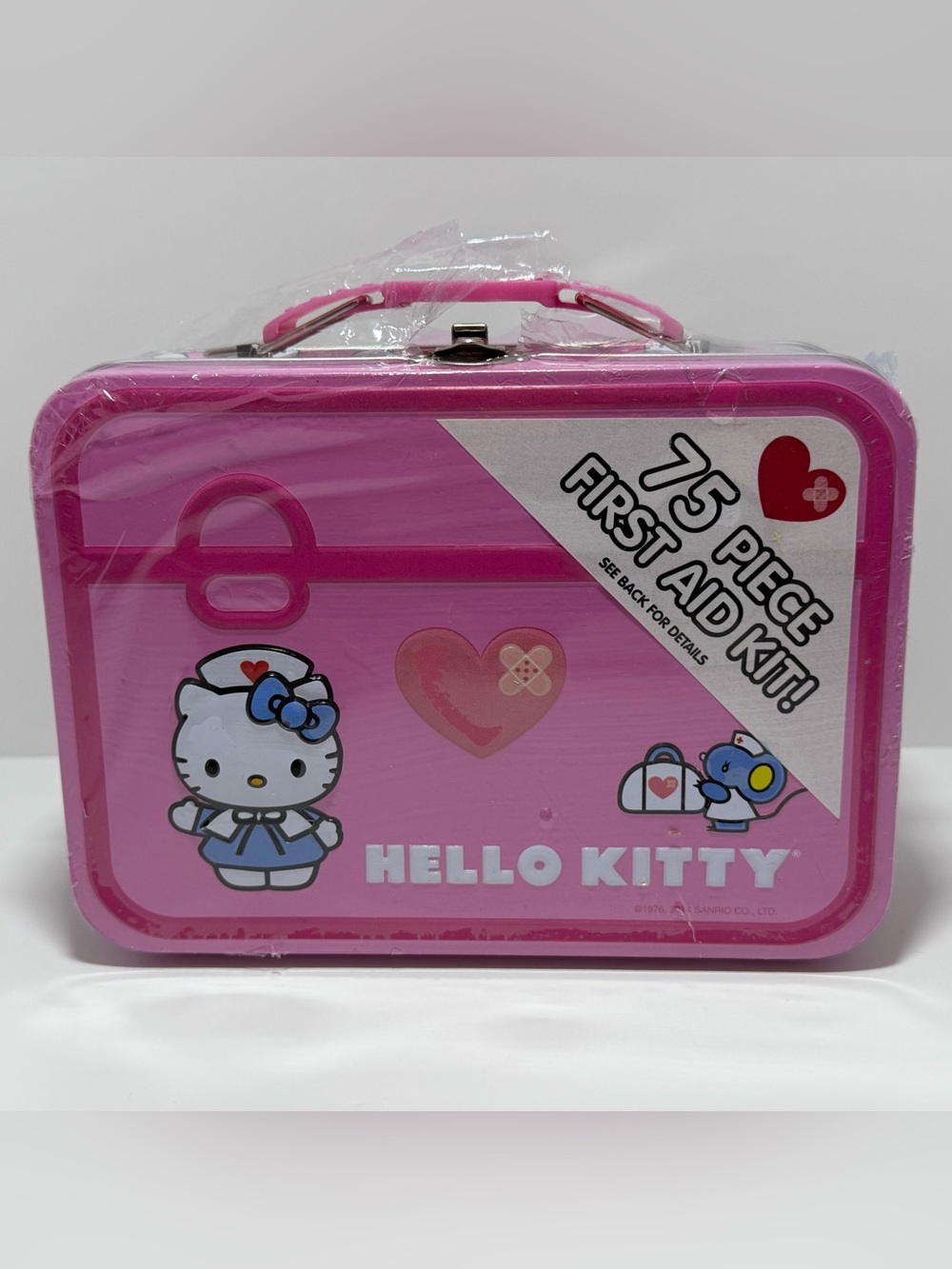 Hello Kitty Pink First Aid Tin Case - 75 Piece Set